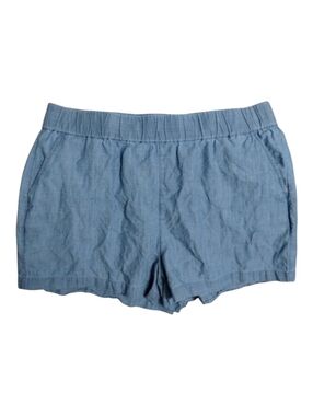 J. CREW Pull- On Shorts Chambray Large  Style #CA349 100% Cotton